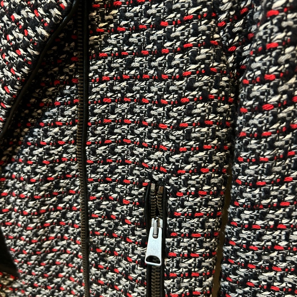 TRF Outerwear by Zara Women's Black and Red Textured Blazer - Picture 3 of 5
